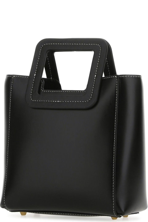 STAUD for Women STAUD Black Leather Mini Shirley Shopping Bag