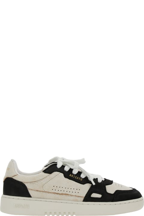 Axel Arigato for Women Axel Arigato 'dice Low' Black And White Low Top Sneakers With Embossed Logo And Vintage Effect In Leather Woman
