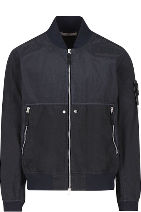 معاطف وجواكت لـ القسم الرجالي Stone Island Logo-patch Zipped Jacket