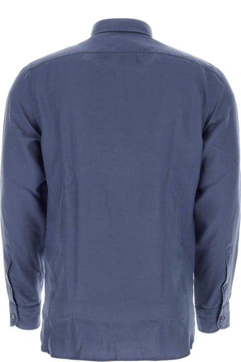 Fashion for Men Tom Ford Air Force Blue Lyocell Shirt