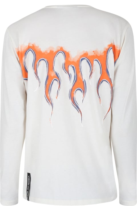 Ivory T-shirt For Boy With Flames