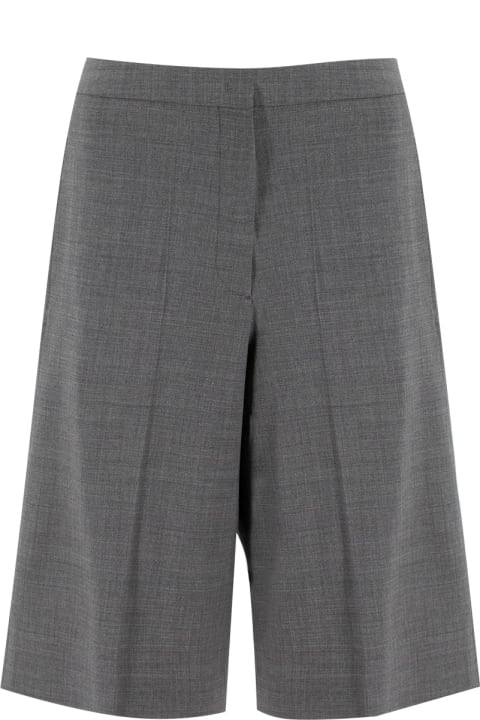 Fabiana Filippi Grey Bistretch Wool Bermuda Shorts | italist