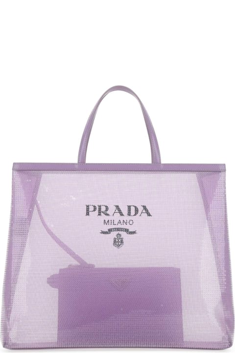 Sale for Women Prada Lilac Mesh Shopping Bag