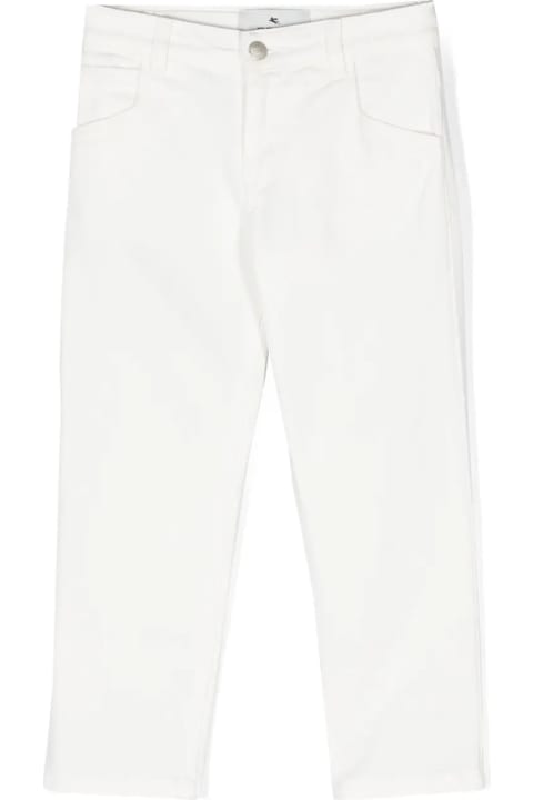 Bottoms for Boys Etro White Slim Fit Jeans With Logo