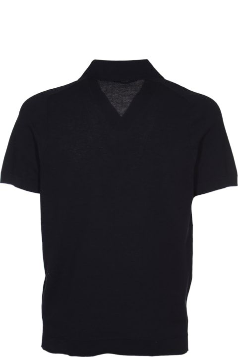 Kangra Shirts for Men Kangra V-neck Rib Trim Polo Shirt