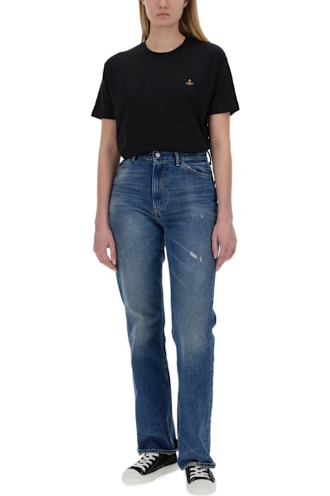 أدوات منزلية Vivienne Westwood T-shirt With Orb Embroidery