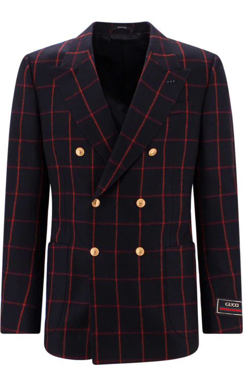 Gucci Men's Double-Breasted Horsebit Jacket