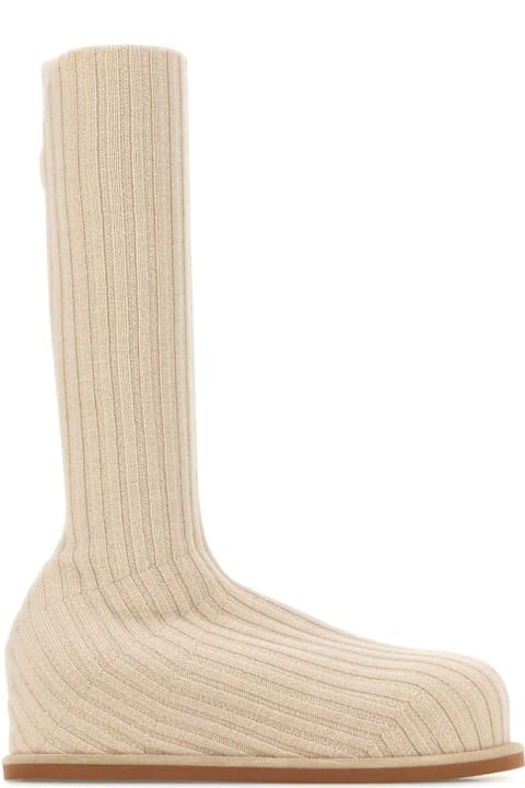 Homeware Amina Muaddi Sand Fabric Veneda Boots