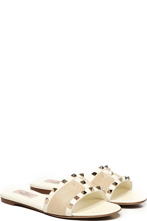 Shoes Sale for Women Valentino Garavani Roman Stud Metallic Leather Sandals