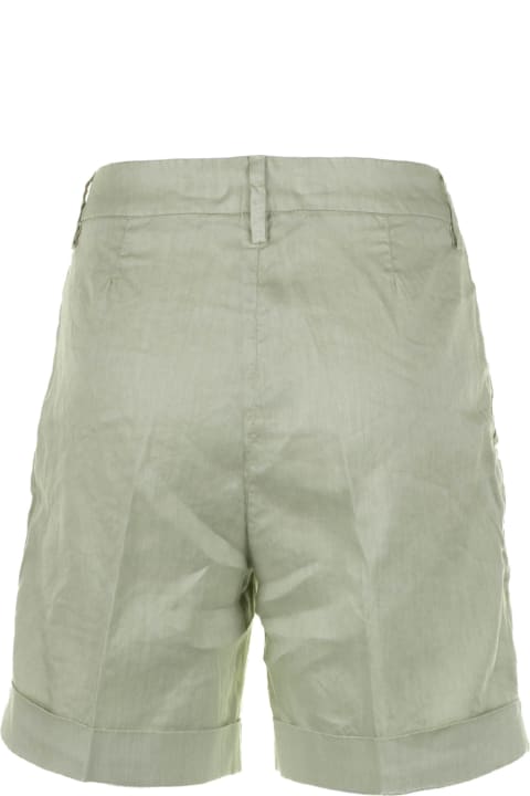 Re-HasH Pants & Shorts for Women Re-HasH Apple Green Women's High-waisted Bermuda Shorts