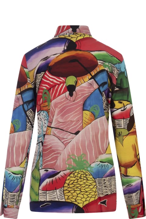 Clothing for Women Stella Jean Silk Blend Shirt With Mercanti Fantasy Print