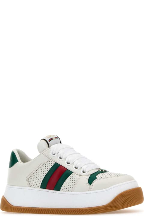 Fashion for Women Gucci White Leather Screener Sneakers