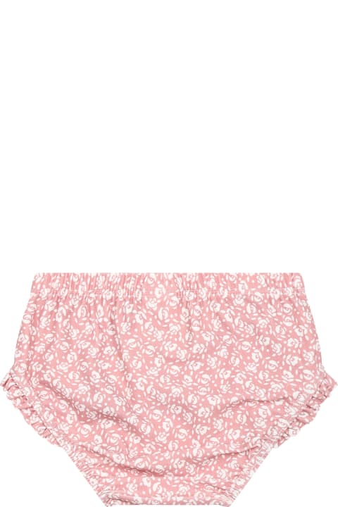 Petit Bateau Swimwear for Baby Girls Petit Bateau Pink Swim Briefs For Baby Girl With Flowers Print
