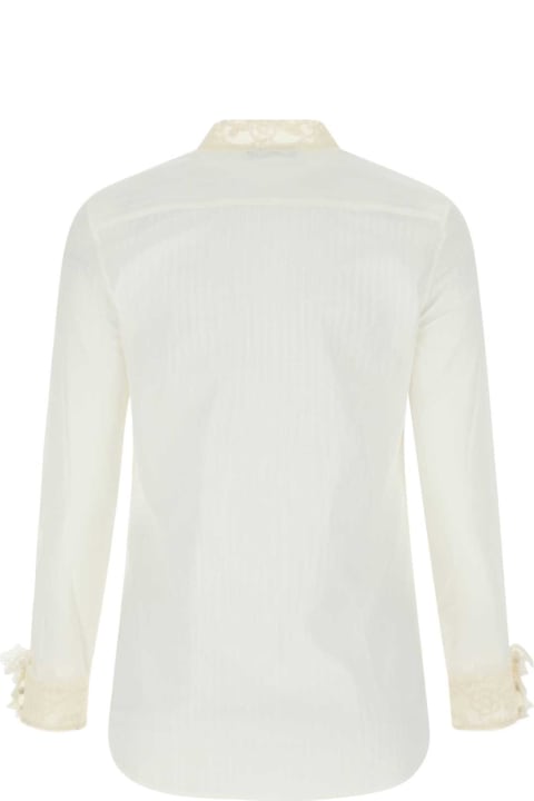 Saint Laurent Women Saint Laurent White Cotton Blend Shirt