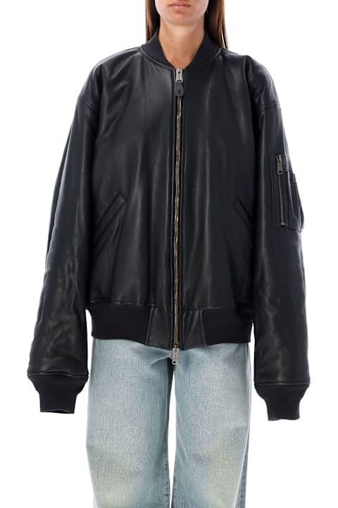 Balenciaga Women Balenciaga Soft Leather Bomber