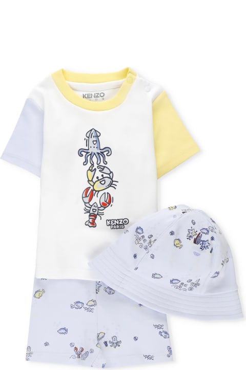 Kenzo Kids Bodysuits & Sets for Baby Boys Kenzo Kids Cotton Three-piece Set