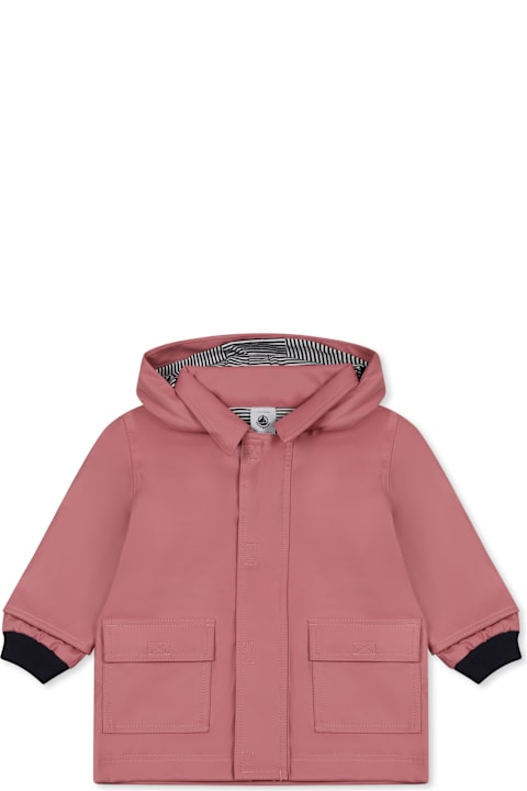 Petit Bateau Coats & Jackets for Baby Girls Petit Bateau Pink Raincoat For Baby Girl
