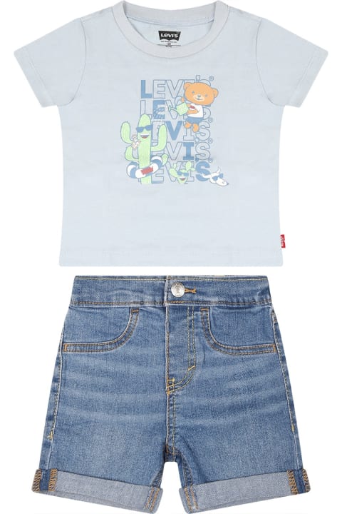 Levi's for Kids Levi's Multicolor Suit For Baby Boy With Bear Print And Logo