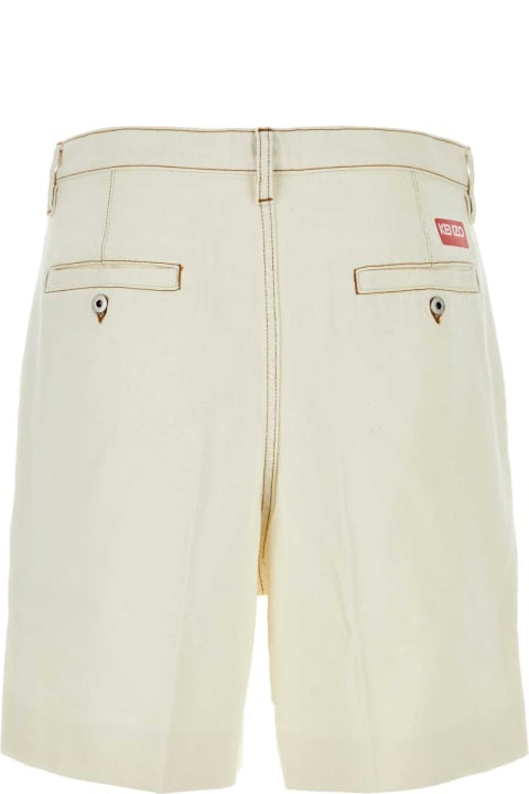 Kenzo Pants for Men Kenzo Ivory Denim Bermuda Shorts
