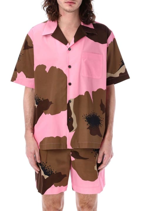 Valentino Shirts for Men Valentino Floral Printed Short-sleeved Shirt