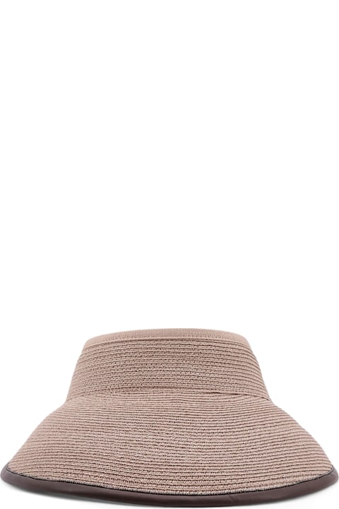 Brunello Cucinelli قبعات لـ السيدات Brunello Cucinelli Techno Hemp And Cotton Visor With Monili Detail