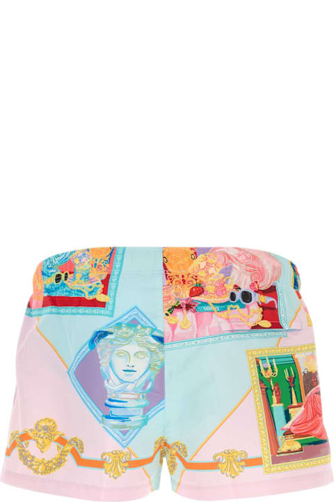 Versace Swimwear for Men Versace Printed Polyester Swimming Shorts