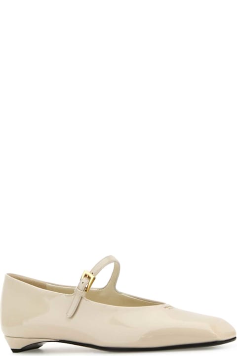 أحذية مسطحة لـ السيدات Prada Ivory Leather Ballerinas