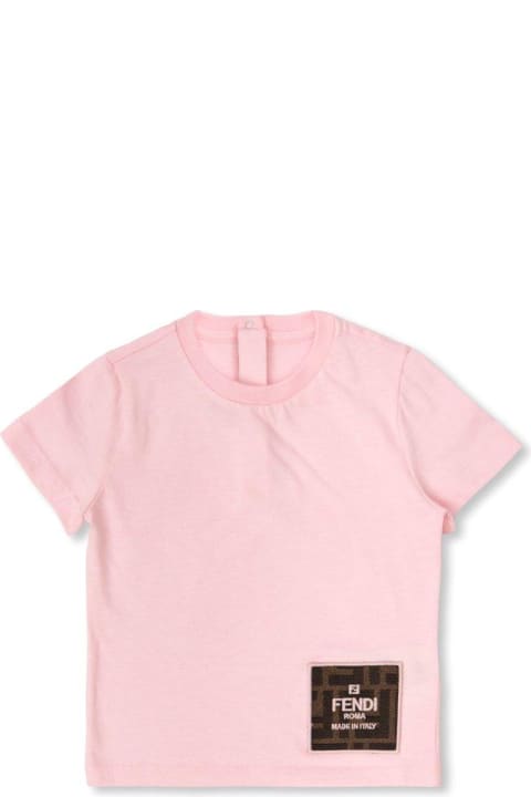 Fendi T-Shirts & Polo Shirts for Baby Boys Fendi Logo Patch Crewneck T-shirt