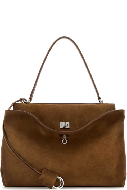 Homeware Balenciaga Brown Suede Medium Rodeo Handbag