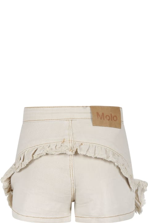 Molo Bottoms for Girls Molo Beige Shorts For Girl