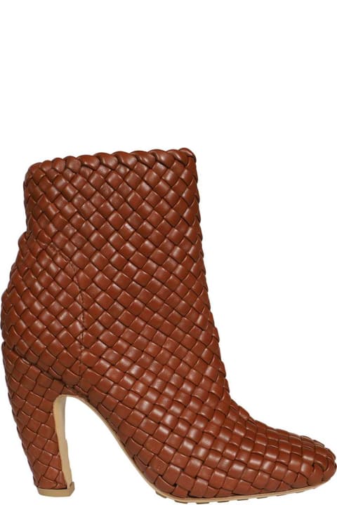 Boots for Women Bottega Veneta Canalazzo Heel Leather Ankle Boots