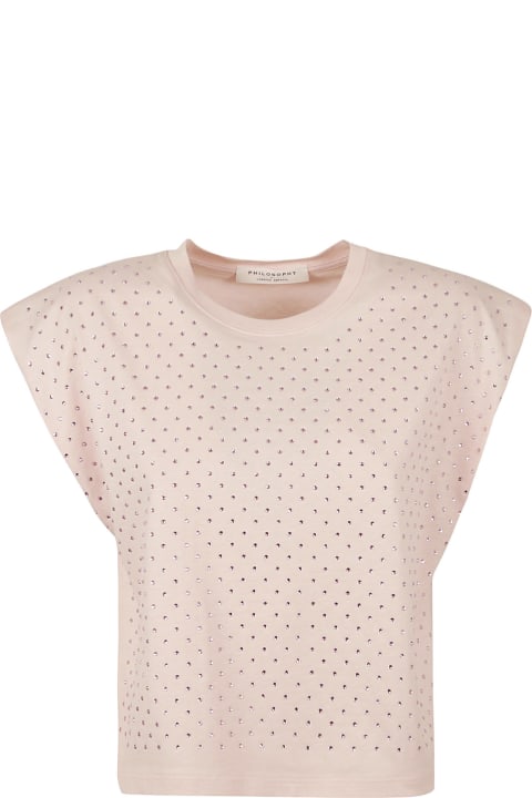 Fashion for Women Philosophy di Lorenzo Serafini Rhinestone Embellished Sleeveless T-shirt