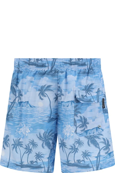 Swimwear for Men Palm Angels Printed Swim Shorts