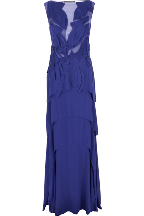 Alberta Ferretti for Women Alberta Ferretti Blue Acetate Blend Long Dress