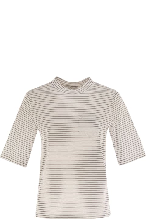 Peserico Topwear for Women Peserico Striped Cotton Jersey T-shirt