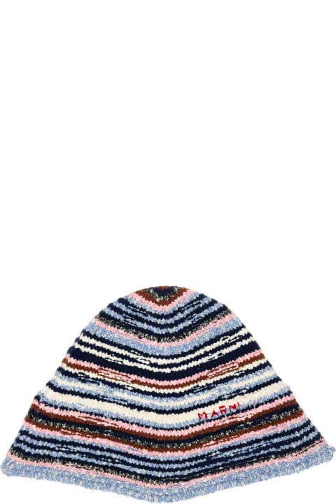 メンズ Marniの帽子 Marni Embroidered Cotton Bucket Hat