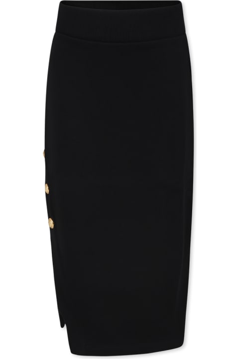 Balmain Bottoms for Women Balmain Black Skirt For Girl With Logo