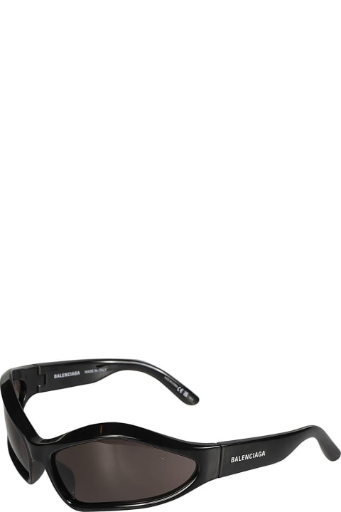 メンズ Balenciaga Eyewearのアイウェア Balenciaga Eyewear Oval Lens Logo Sided Sunglasses