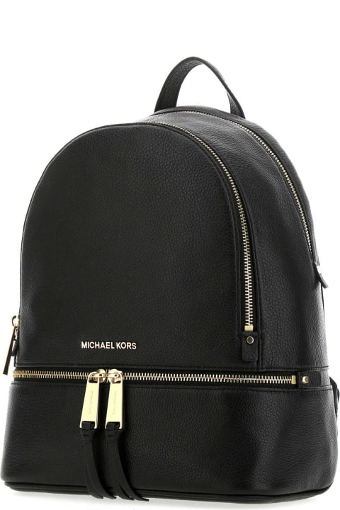Backpacks for Women Michael Kors Black Leather Medium Rhea Backpack