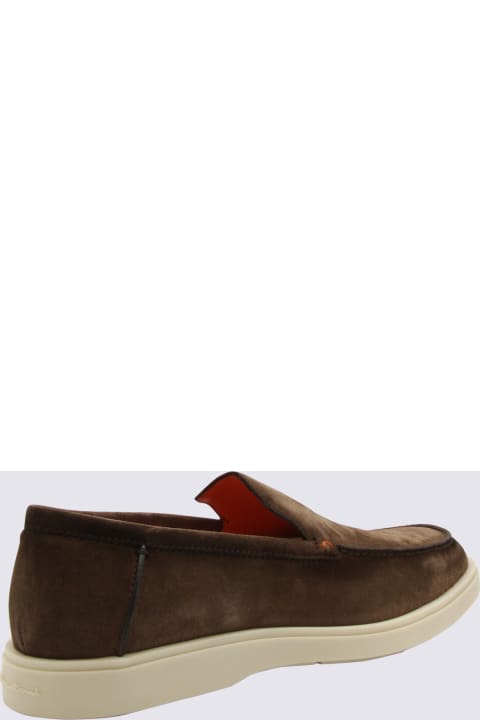 Loafers & Boat Shoes for Men Santoni Brown Suede Loafers