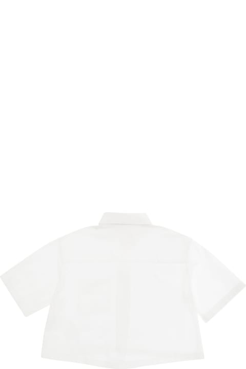 Fashion for Kids Max&Co. White Short Sleeve Shirt With Patch Pocket In Cotton Girl