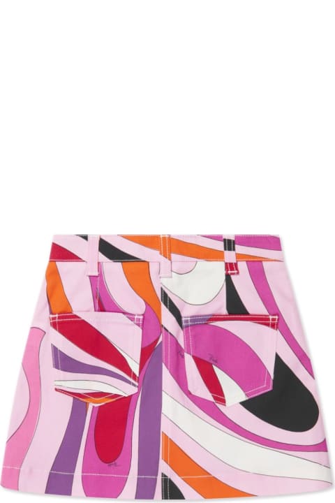 Pucci Bottoms for Girls Pucci Gonna Con Stampa