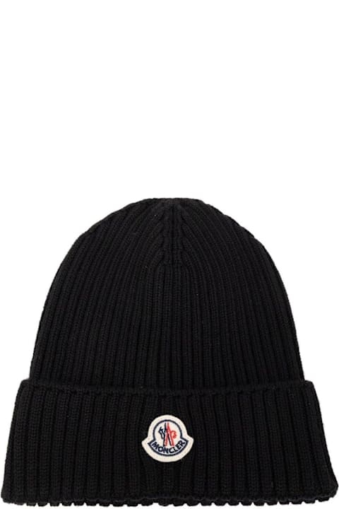 إكسسورات وهدايا لـ أولاد Moncler Grenoble Logo Patch Knitted Beanie