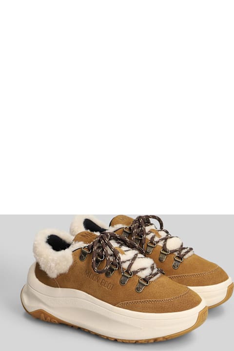 Moon Boot Mb Moon247 City Sneakers In Brown Suede
