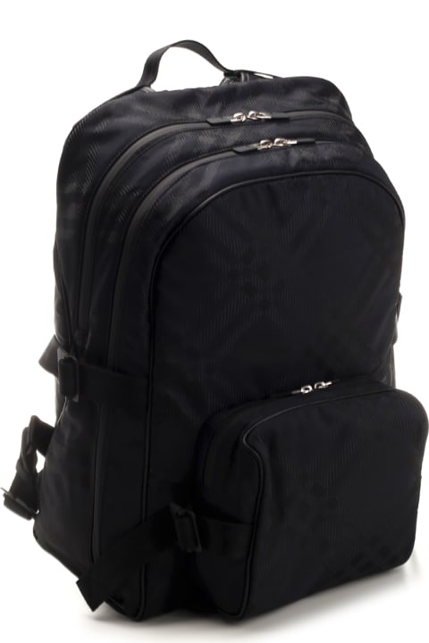 メンズ新着アイテム Burberry Check Jacquard Backpack