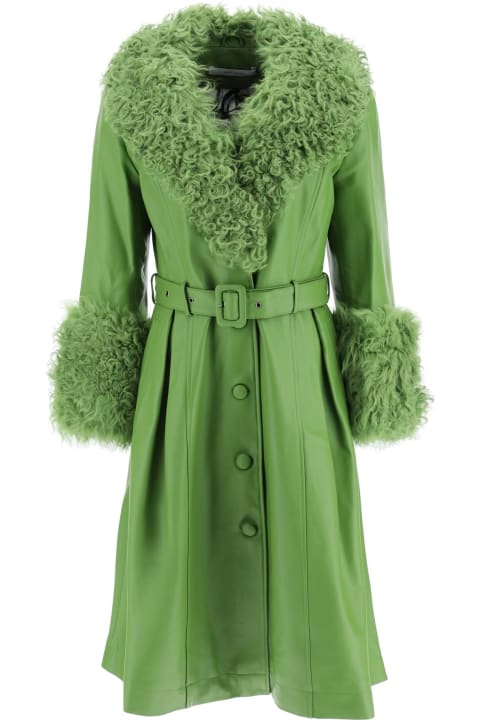 Saks Potts Coats & Jackets for Women Saks Potts Foxy Leather And Shearling Long Coat