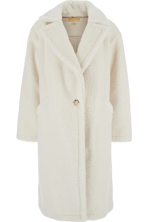 MICHAEL Michael Kors for Women MICHAEL Michael Kors White Coat With Classic Revers In Eco-shearling Woman