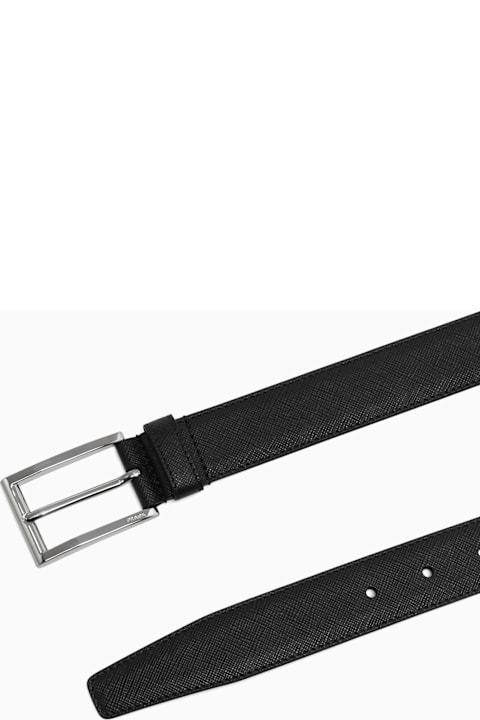 Prada Belts for Men Prada Black Saffiano Belt