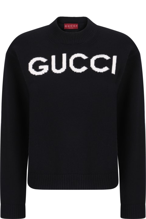 Gucci for Women Gucci Logo Intarsia Knit Sweater