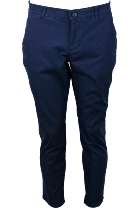 Armani Collezioni Pants for Men Armani Collezioni Stretch Cotton Trousers With Welt Pockets And Zip And Button Closure